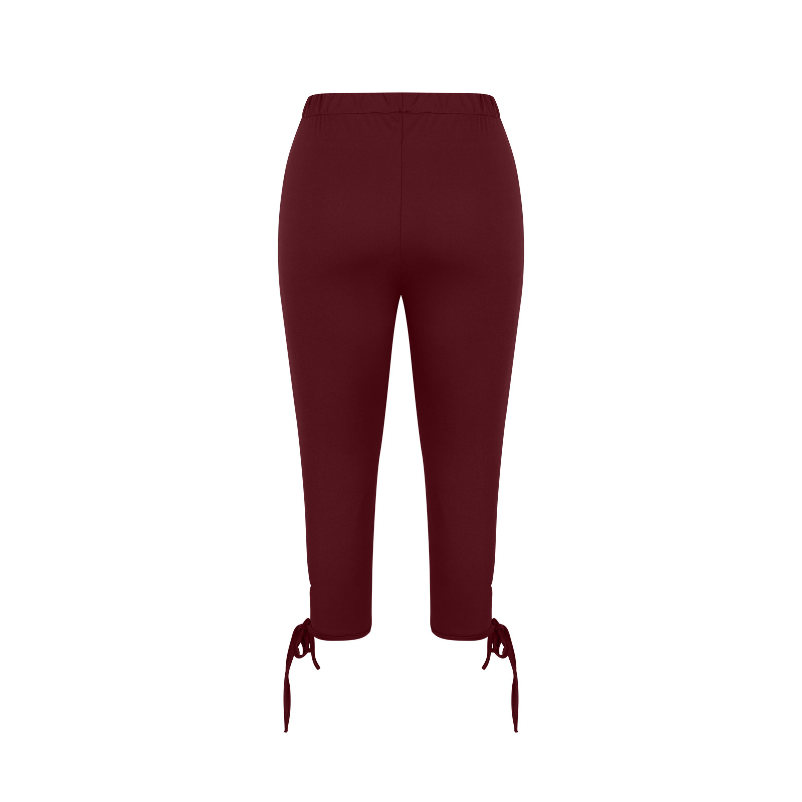 thumbnail image 5 of Leggings cortos de cintura alta con aberturas para mujer - Tejido elástico, pantalones informales para hacer ejercicio y para la playa, 5 of 6